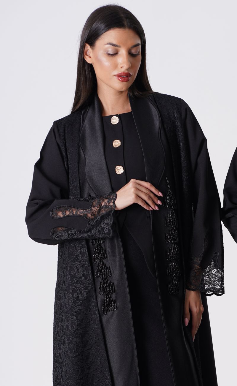 Lace and beaded abaya âœ¨