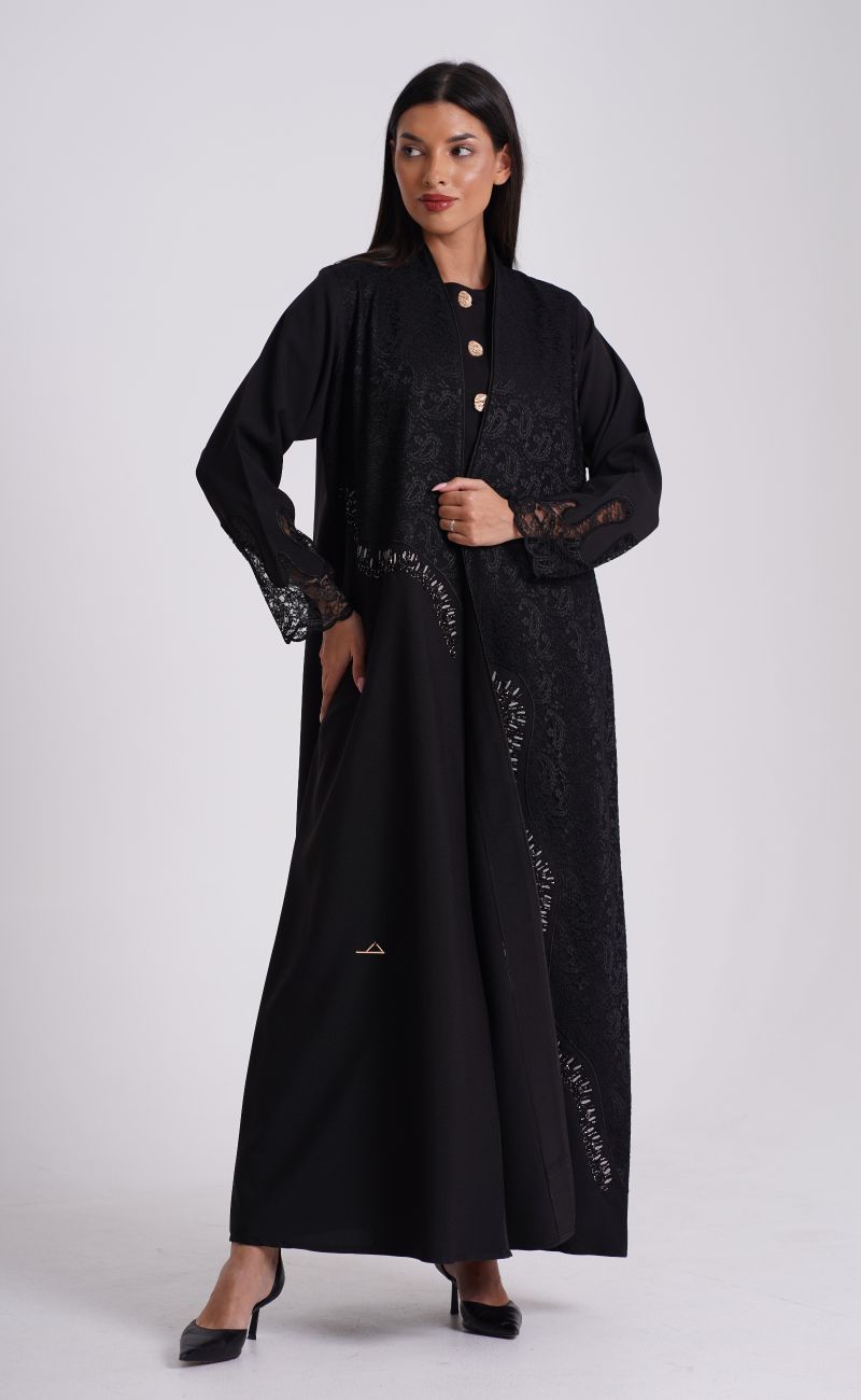 Black abaya  with lace